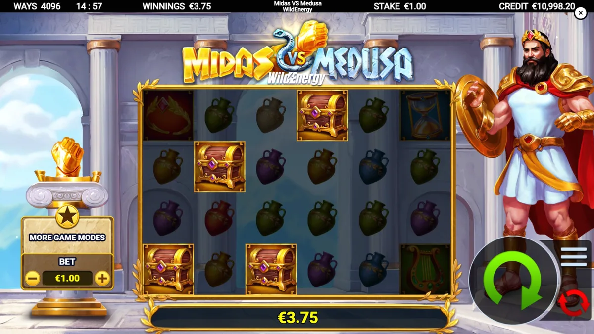 Midas e Medusa em um duelo épico no slot WildEnergy